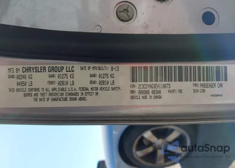 2014 Dodge Challenger Sxt из США, поврежденный, VIN 2C3CDYAG3EH110673